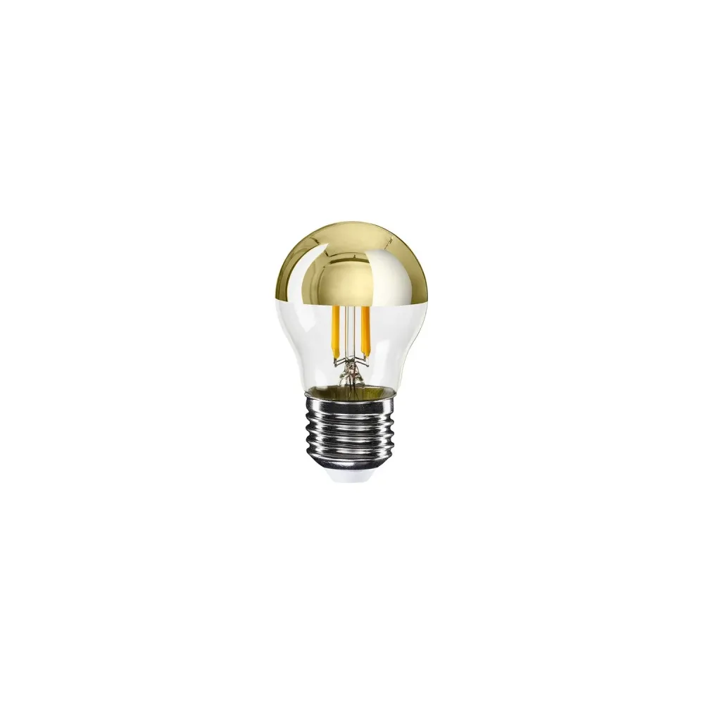 Lâmpada LED Meia Esfera Ouro Mini Globo G45 4,8W 380Lm E27 2700K Dimerizável - A13
