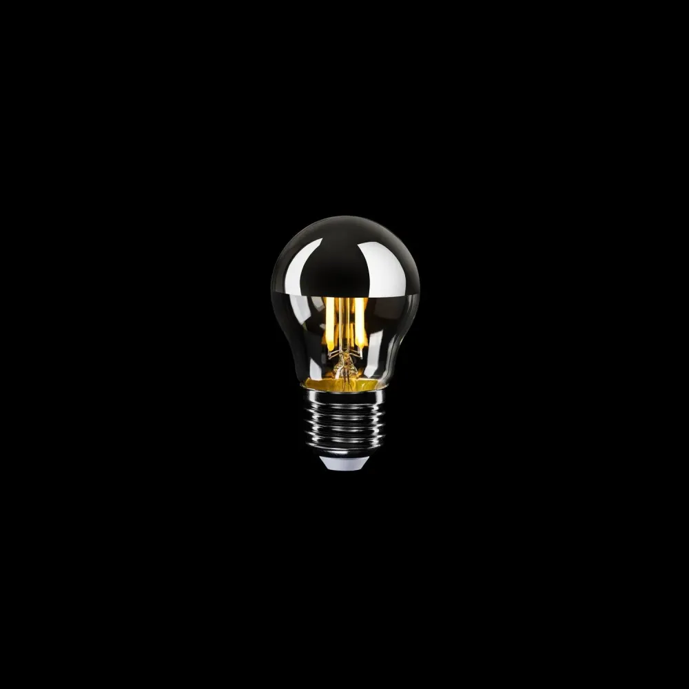Lâmpada LED Meia Esfera Prata Mini Globo G45 4,8W 380 lm E27 2700K Dimerizável - A03