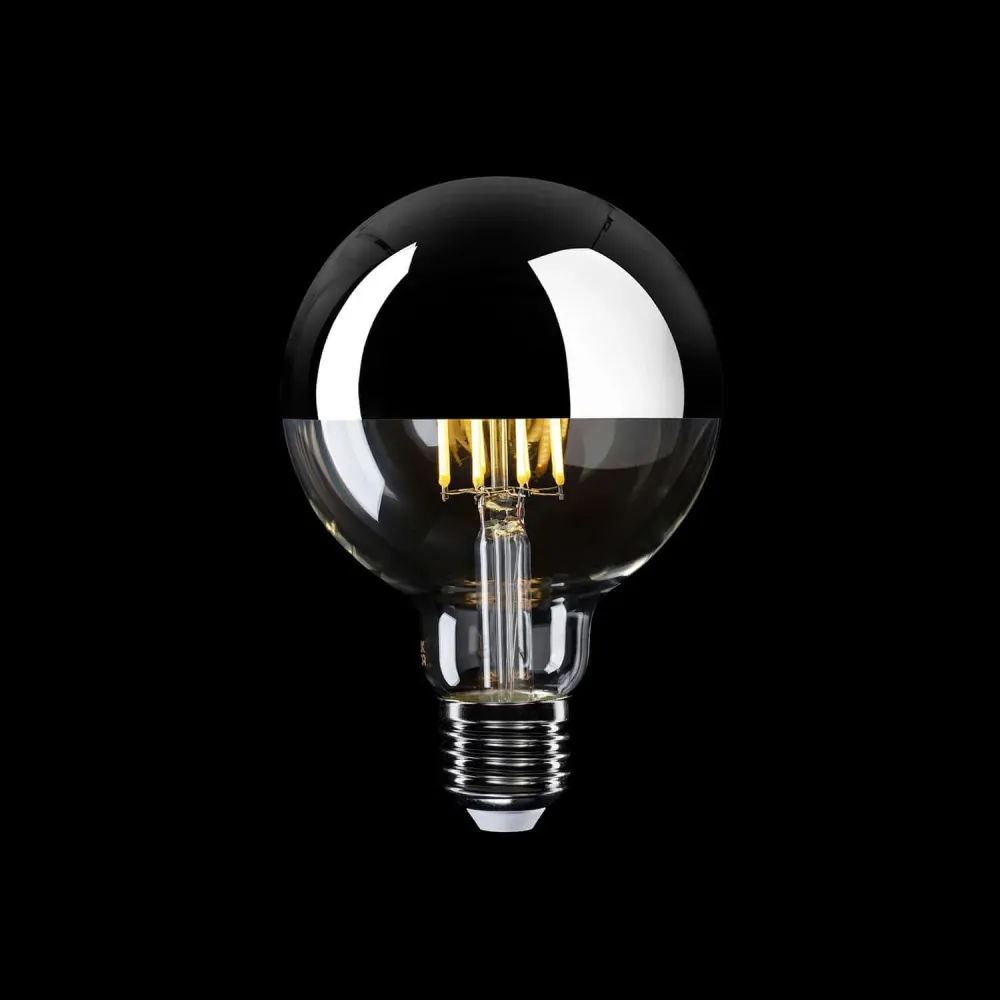 Lâmpada LED Meia Esfera Prateada Globo G95 7W 650Lm E27 2700K Regulável - A04