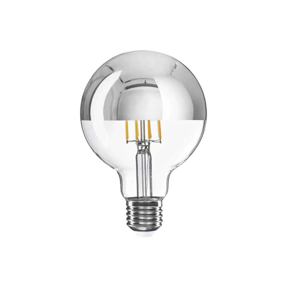 Lâmpada LED Meia Esfera Prateada Globo G95 7W 650Lm E27 2700K Regulável - A04
