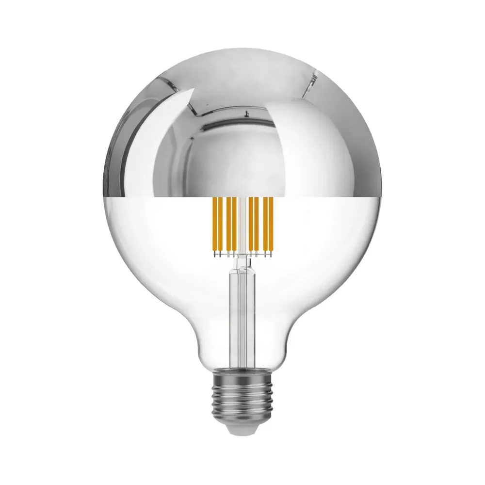 Lâmpada LED Meia Esfera Prateada Globo G125 7W 650Lm E27 2700K Regulável - A05