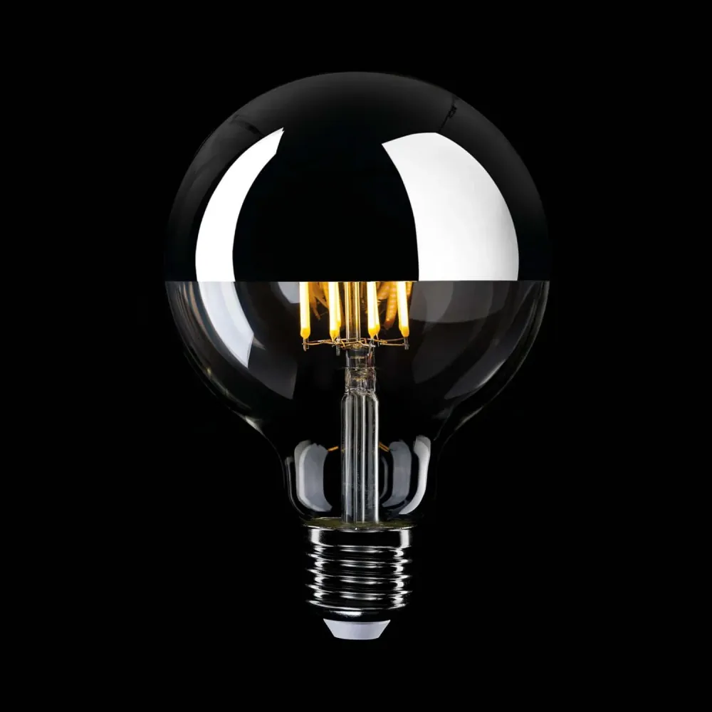 Lâmpada LED Meia Esfera Prateada Globo G125 7W 650Lm E27 2700K Regulável - A05