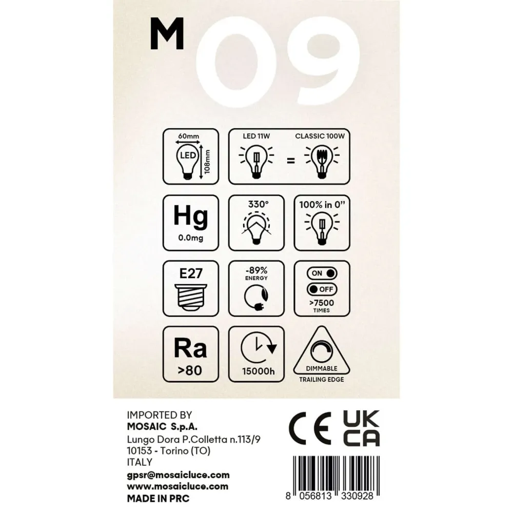 Lâmpada LED Milky Goccia A60 11W 1521Lm E27 2700K Regulável - M09