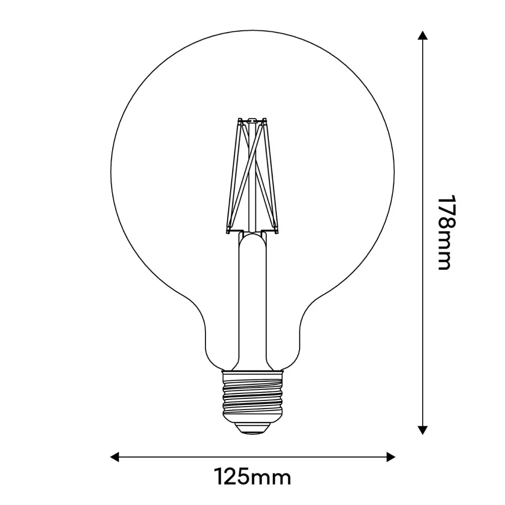 Lâmpada LED Porcelana Linea 5V Globo G125 2,2W 160Lm E27 2500K Dimerizável - B06