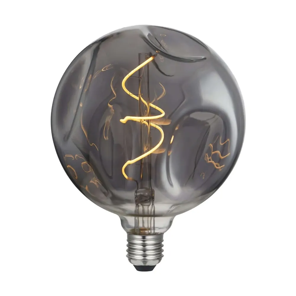 Lâmpada LED Smoky Bumped Globo G140 filamento em Espiral 5W 150Lm E27 2000K Regulável