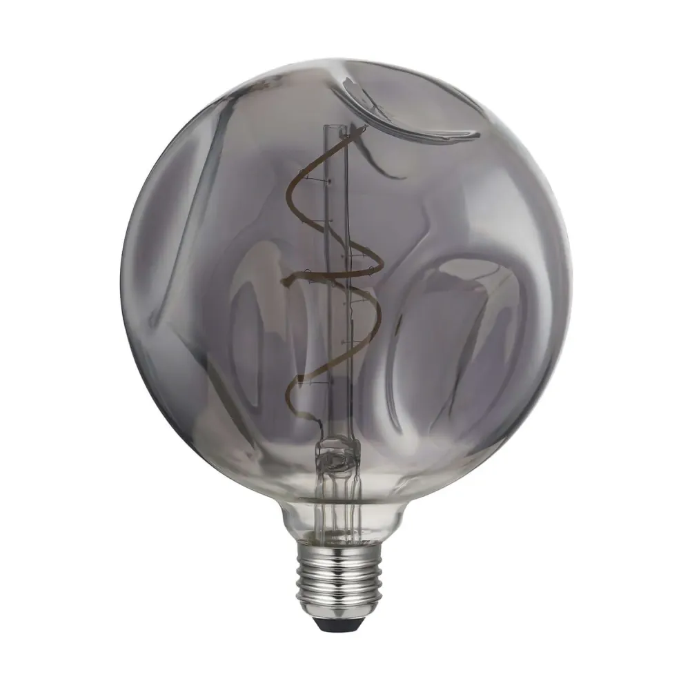Lâmpada LED Smoky Bumped Globo G140 filamento em Espiral 5W 150Lm E27 2000K Regulável