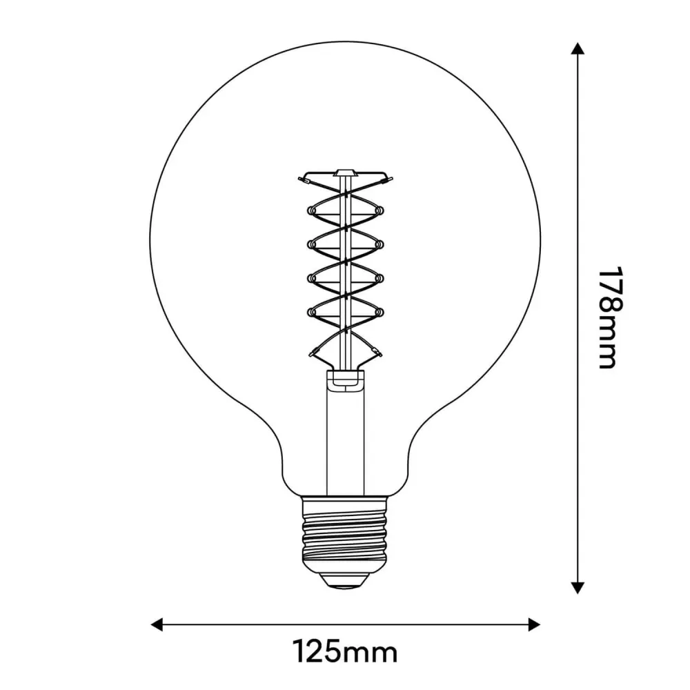 Lâmpada LED Smoky Globo G125 4,8W 250Lm E27 1800K Regulável - D04