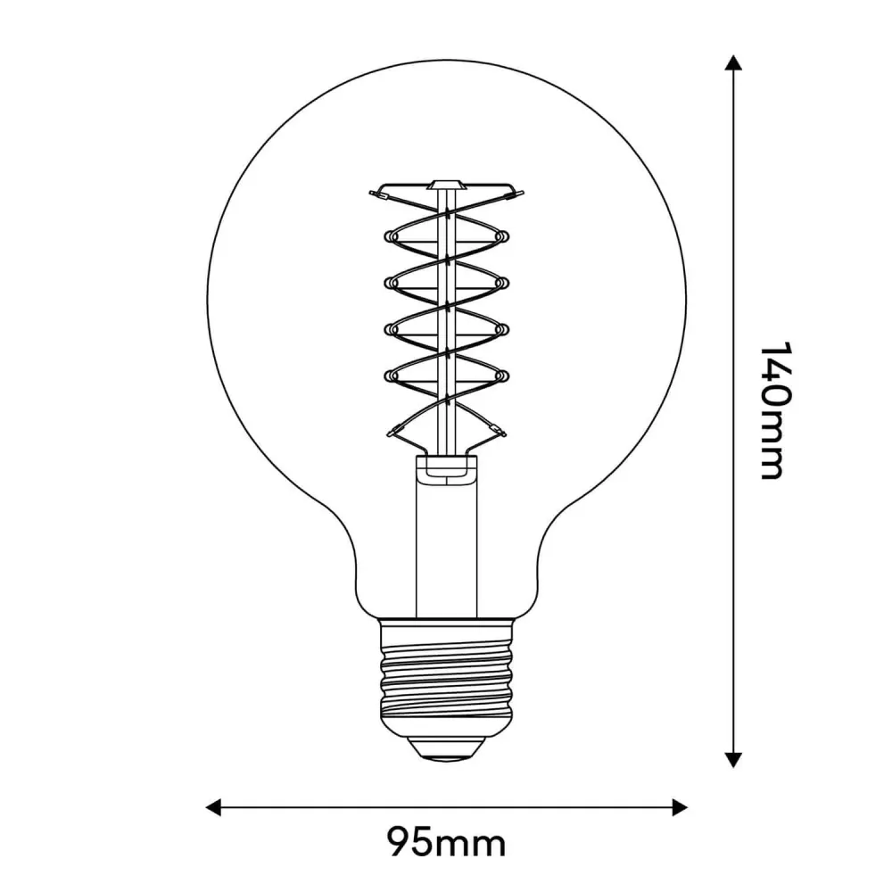 Lâmpada LED Smoky Globo G95 4,8W 250Lm E27 1800K Regulável - D03
