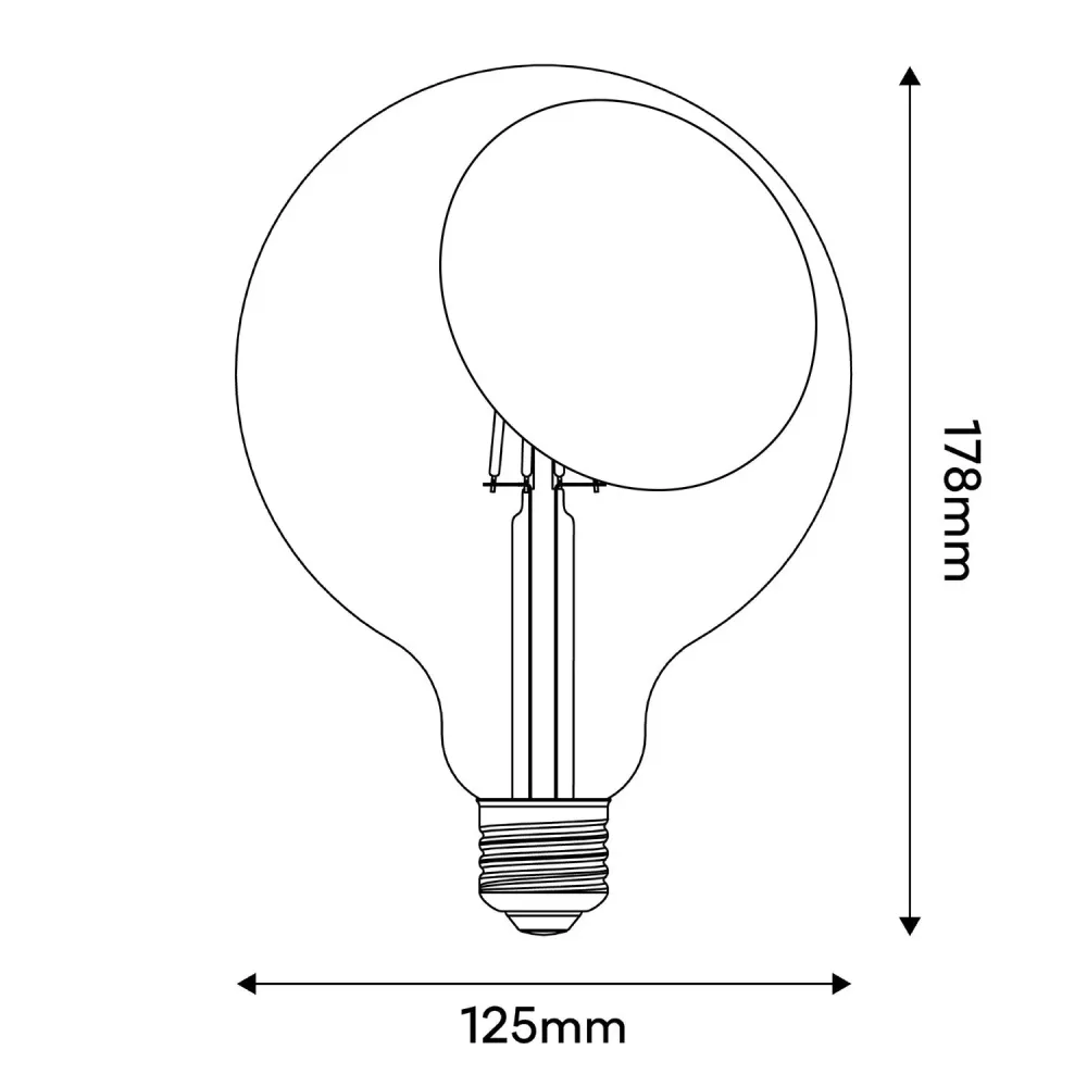 Lâmpada LED Sofia G125 4,8W 806Lm E27 2700K Dimerizável - Preto