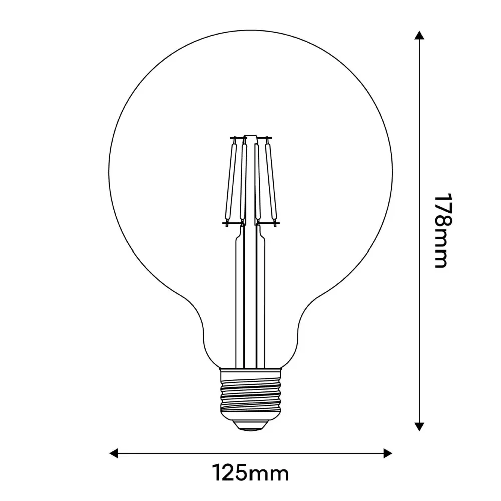 Lâmpada LED Tattoo Half G125 4,5W 470Lm E27 2700K Dimerizável