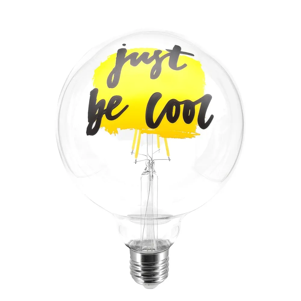 Lâmpada LED Tattoo "Just Be Cool" G125 4,5W 470Lm E27 2700K Dimerizável