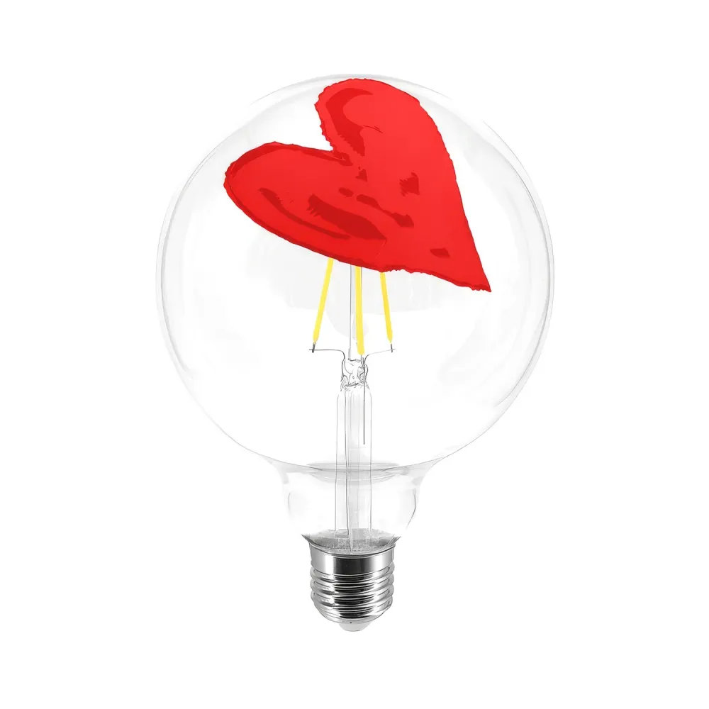 Lâmpada LED Tattoo Pop Heart G125 4,5W 470Lm E27 2700K Dimmerável - Vermelho