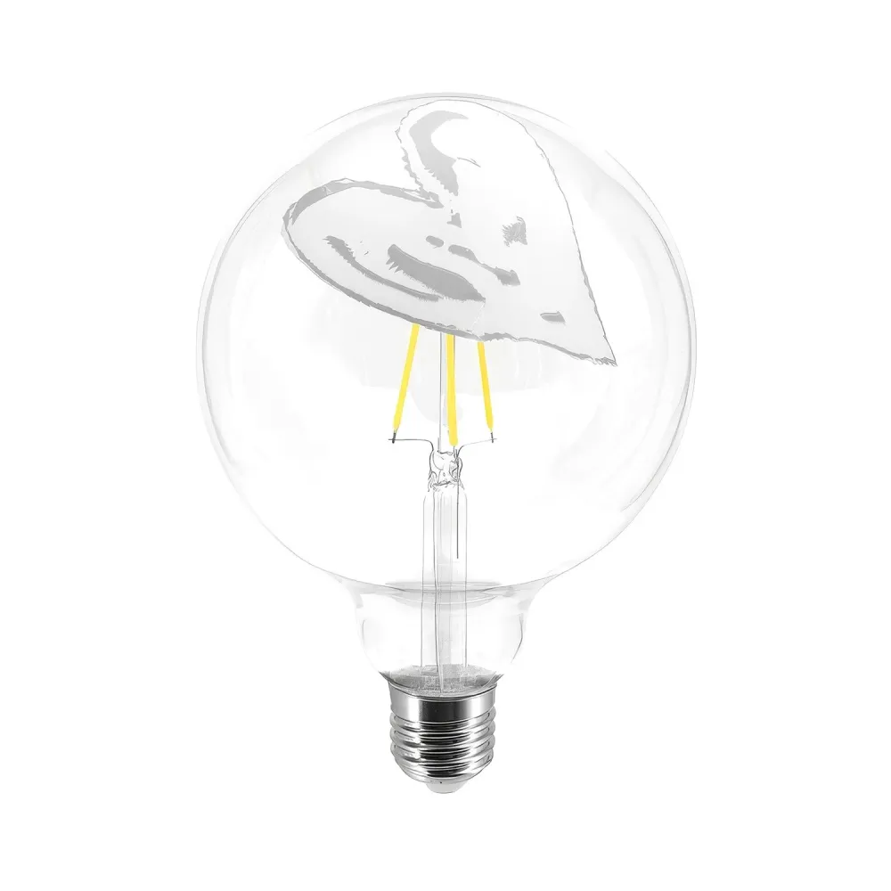 Lâmpada LED Tattoo Pop Heart G125 4,5W 470Lm E27 2700K Dimerizável - Branco