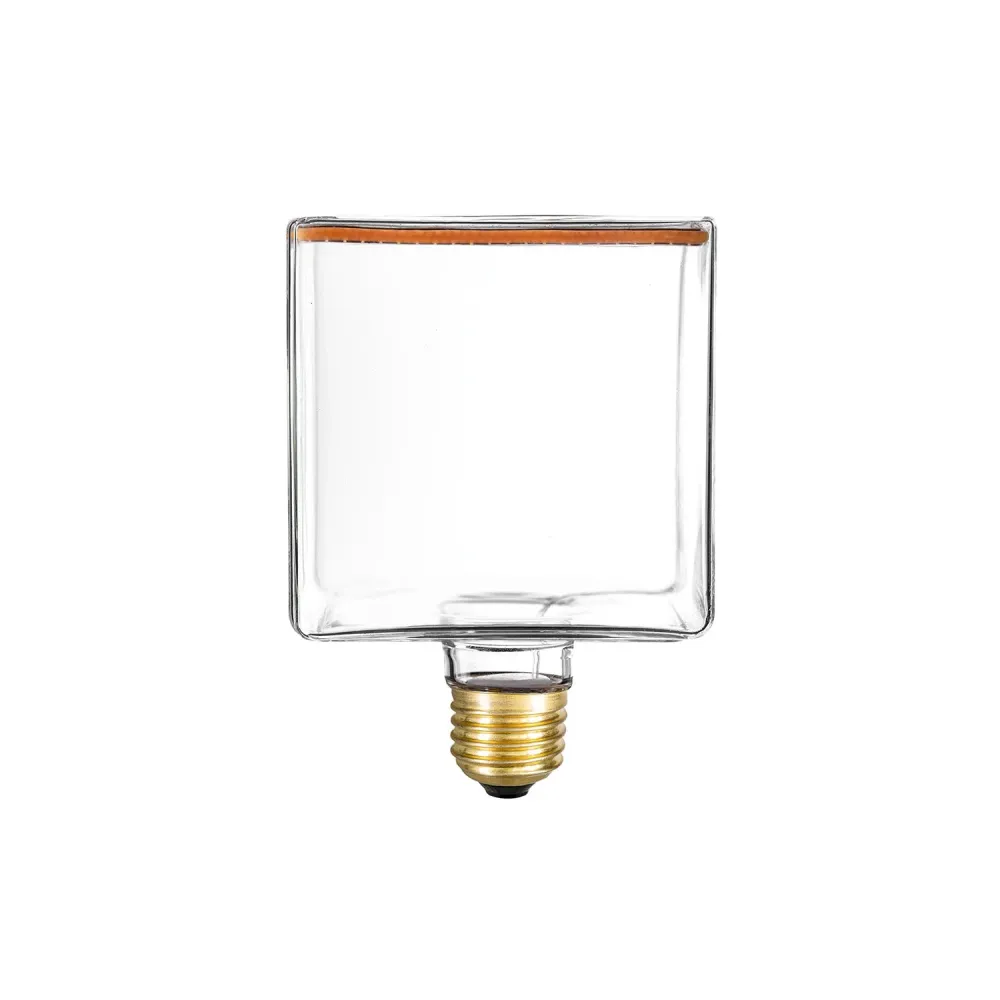 Lâmpada LED Transparente Ghost Line CRI 90 Cubo 5,5W 440Lm E26 120V 2200K Regulável - G04