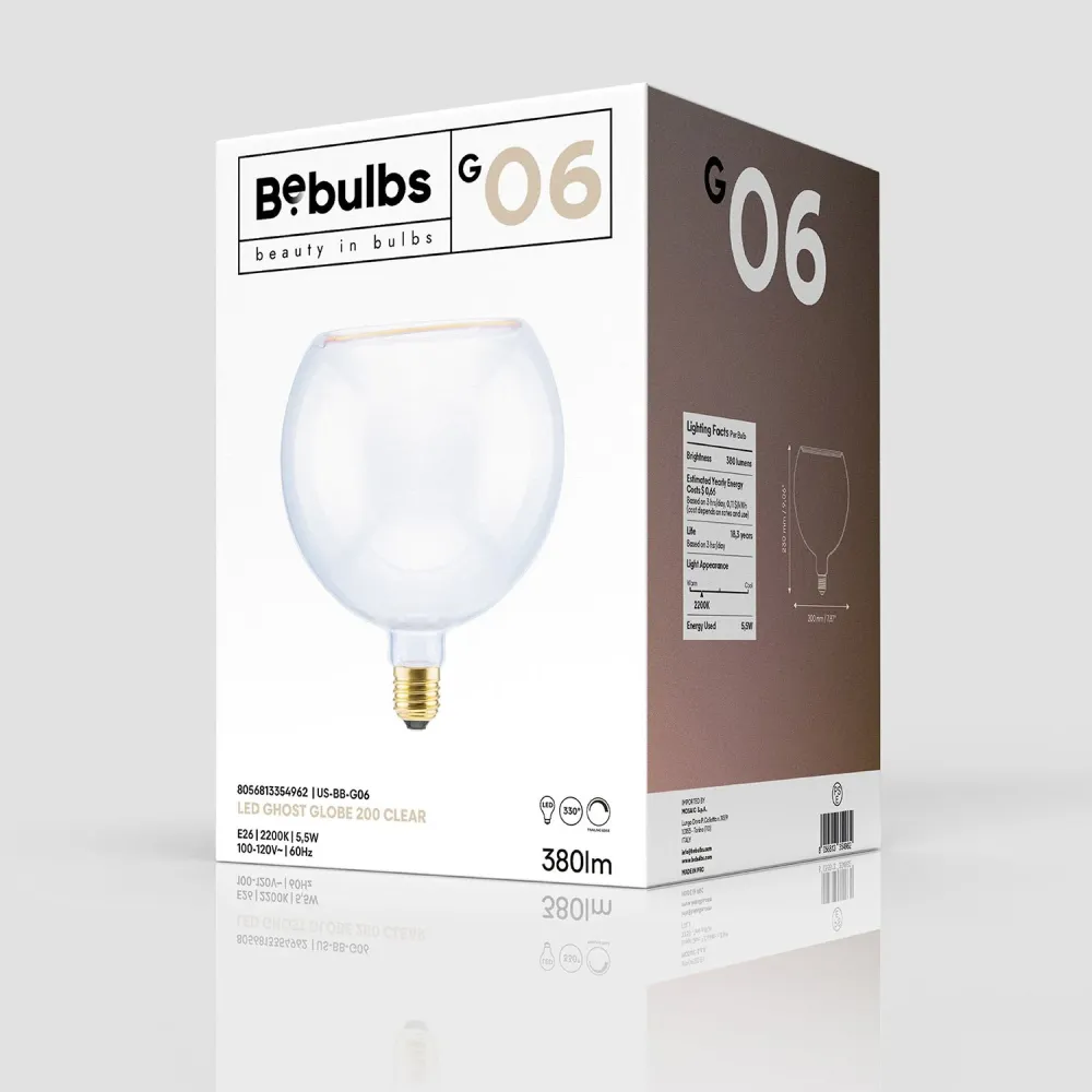 Lâmpada LED Transparente Ghost Line CRI 90 G8 5,5W 380Lm E26 120V 2200K Regulável - G06