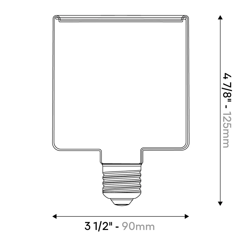 Lâmpada LED Transparente Ghost Line CRI 90 Cubo 5,5W 440Lm E26 120V 2200K Regulável - G04