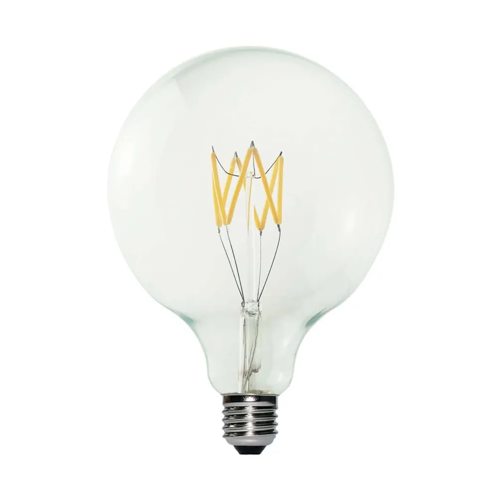 Lâmpada LED Transparente Linha 5V filamento curto Globo G125 1,3W 110Lm E27 2500K Regulável - B04