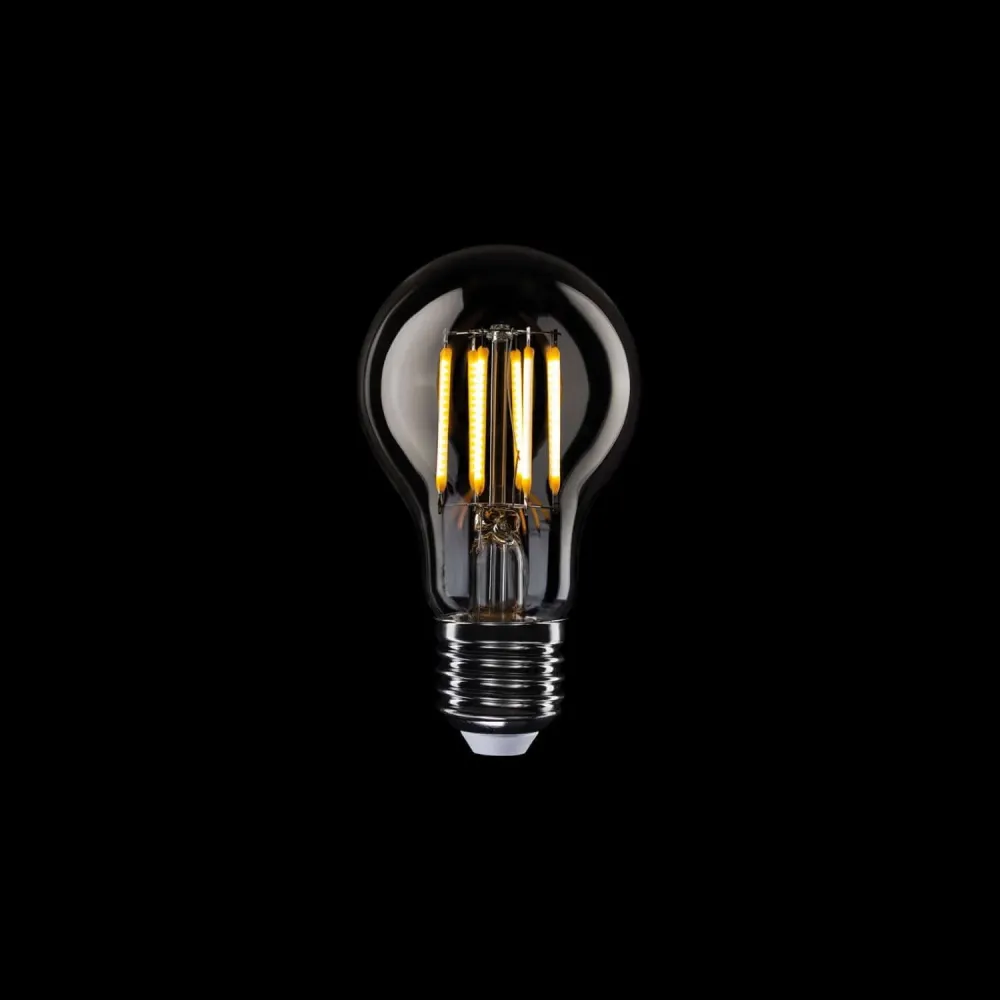 Lâmpada LED Transparente Linha 5V filamento vertical Gota A60 1,7W 150Lm E27 2500K Regulável - B03