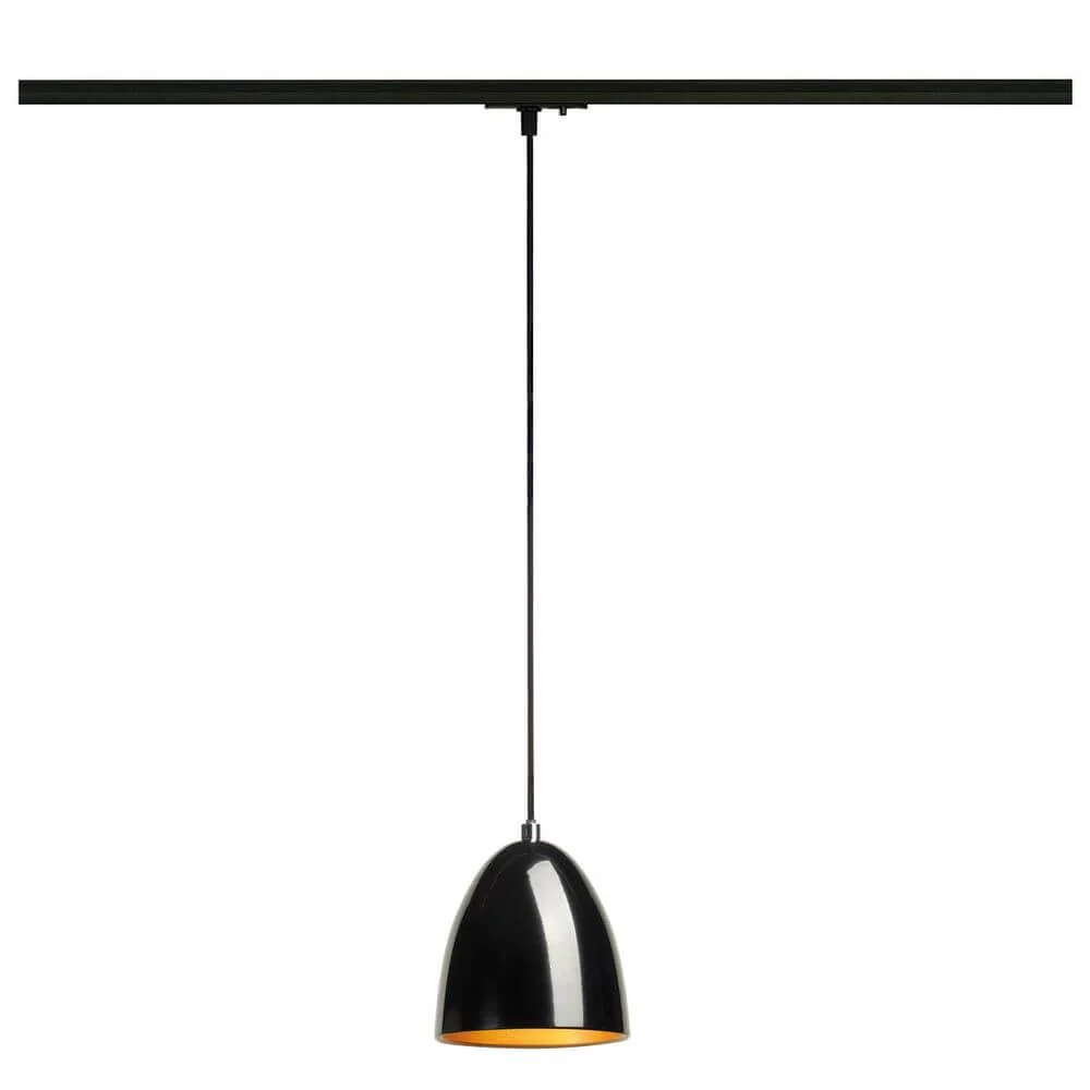 Luminária suspensa monofásica Para Cone 14 redonda preta GU10
