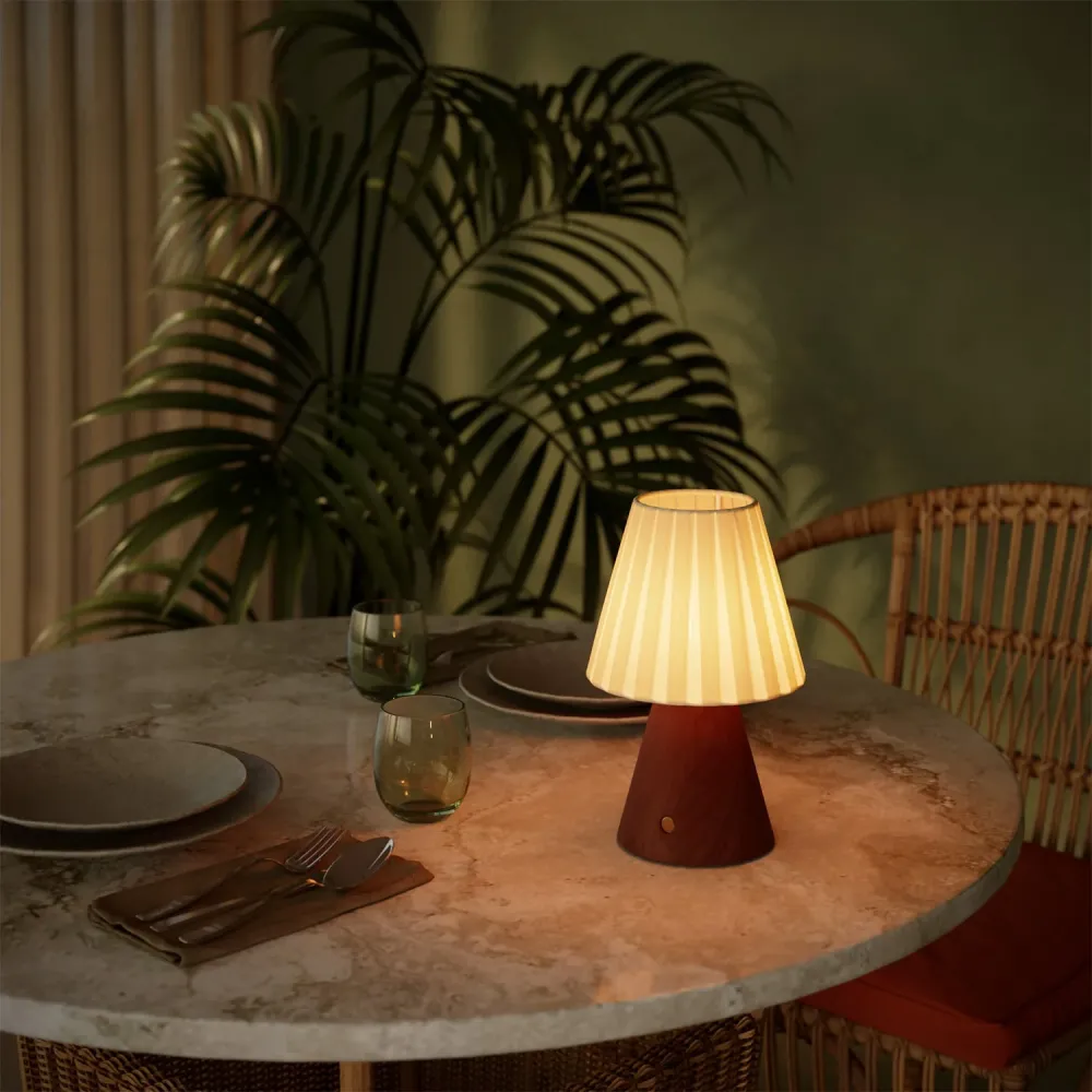 Mini abajur Impero com casquilho E27 para candeeiro de mesa ou aplique - Plissado creme