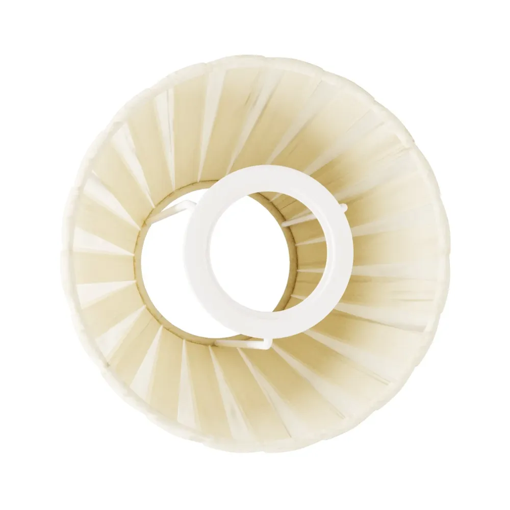 Mini abajur Impero com casquilho E27 para candeeiro de mesa ou aplique - Plissado creme