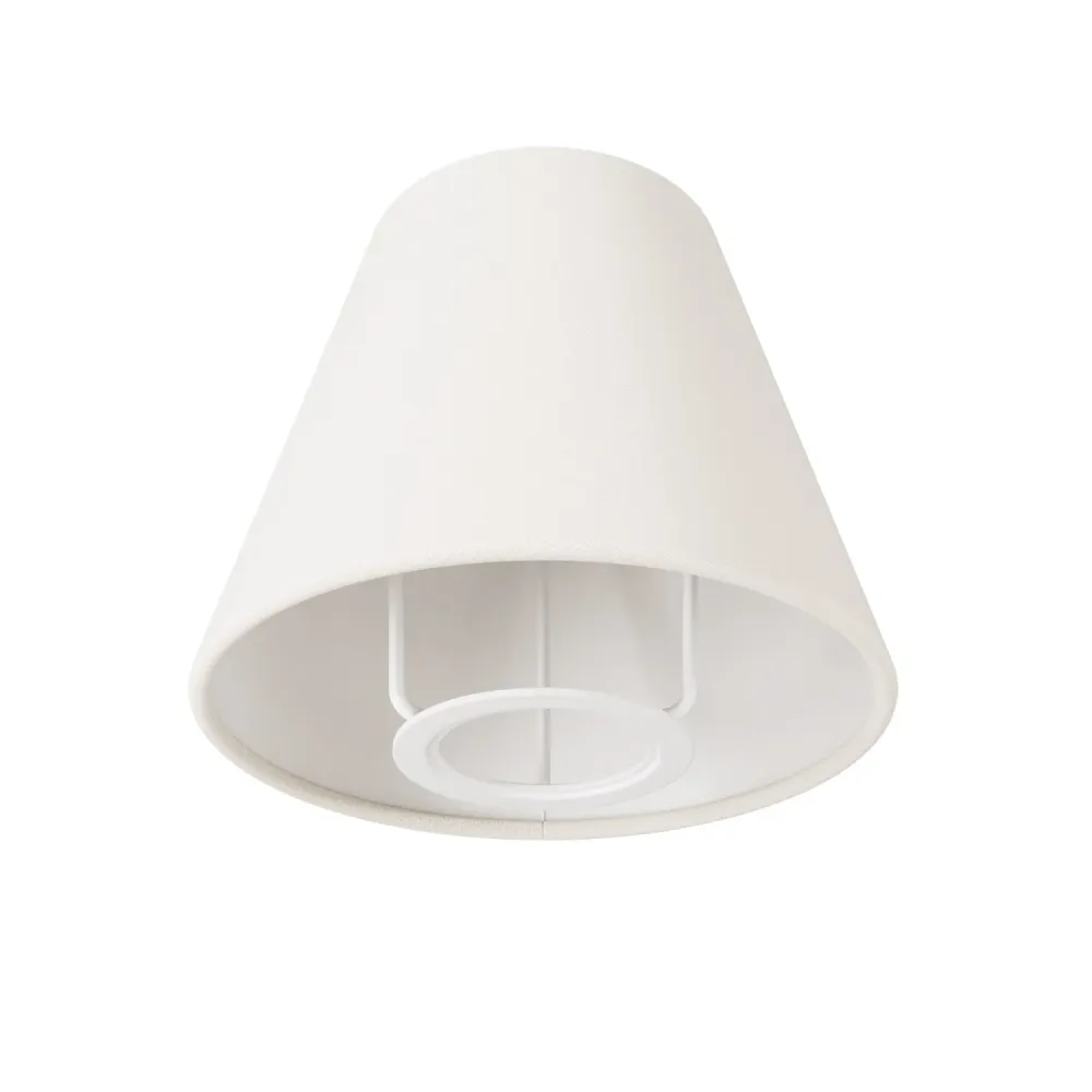 Mini abajur Impero com encaixe E27 para candeeiro de mesa ou aplique de parede - Tecido branco