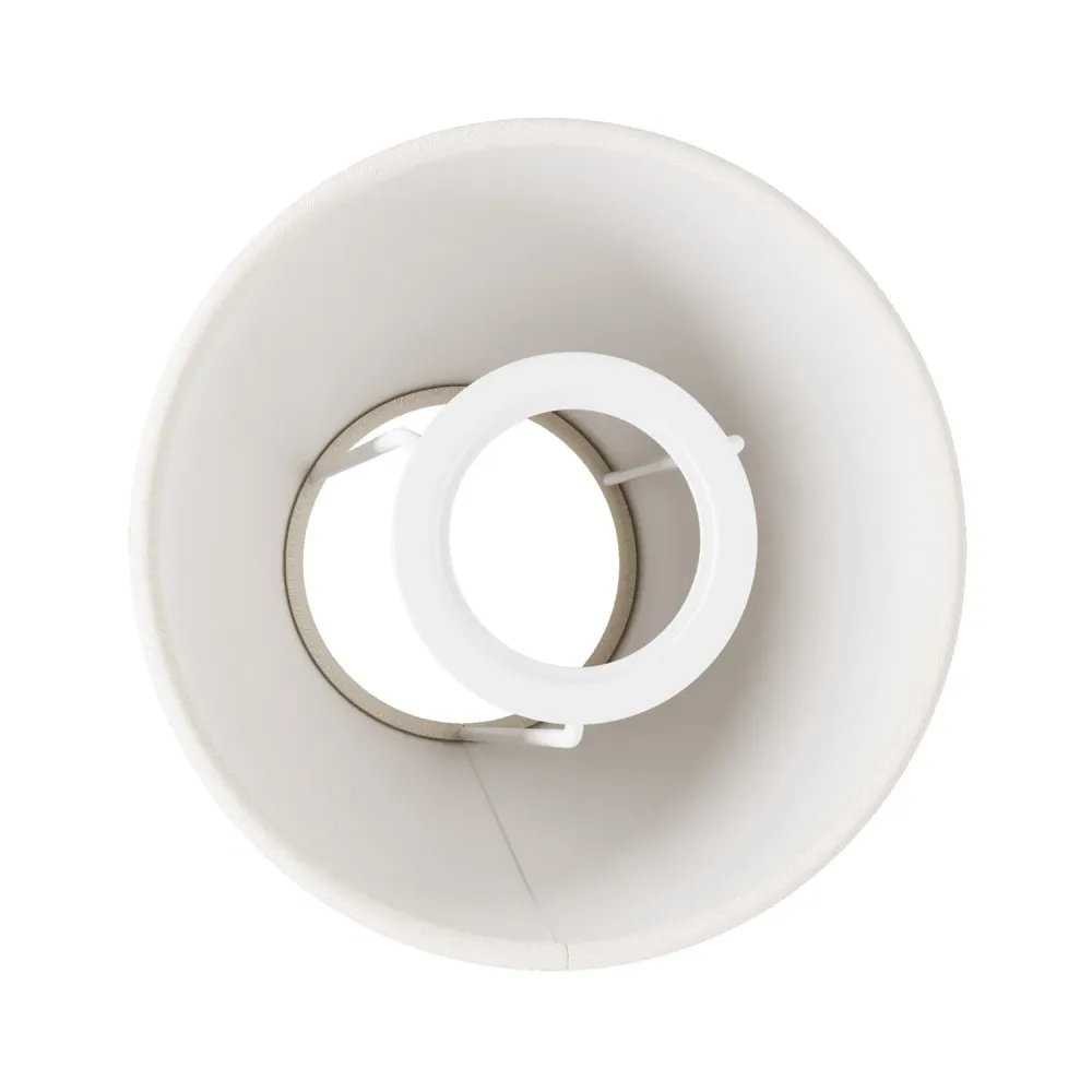 Mini abajur Impero com encaixe E27 para candeeiro de mesa ou aplique de parede - Tecido branco
