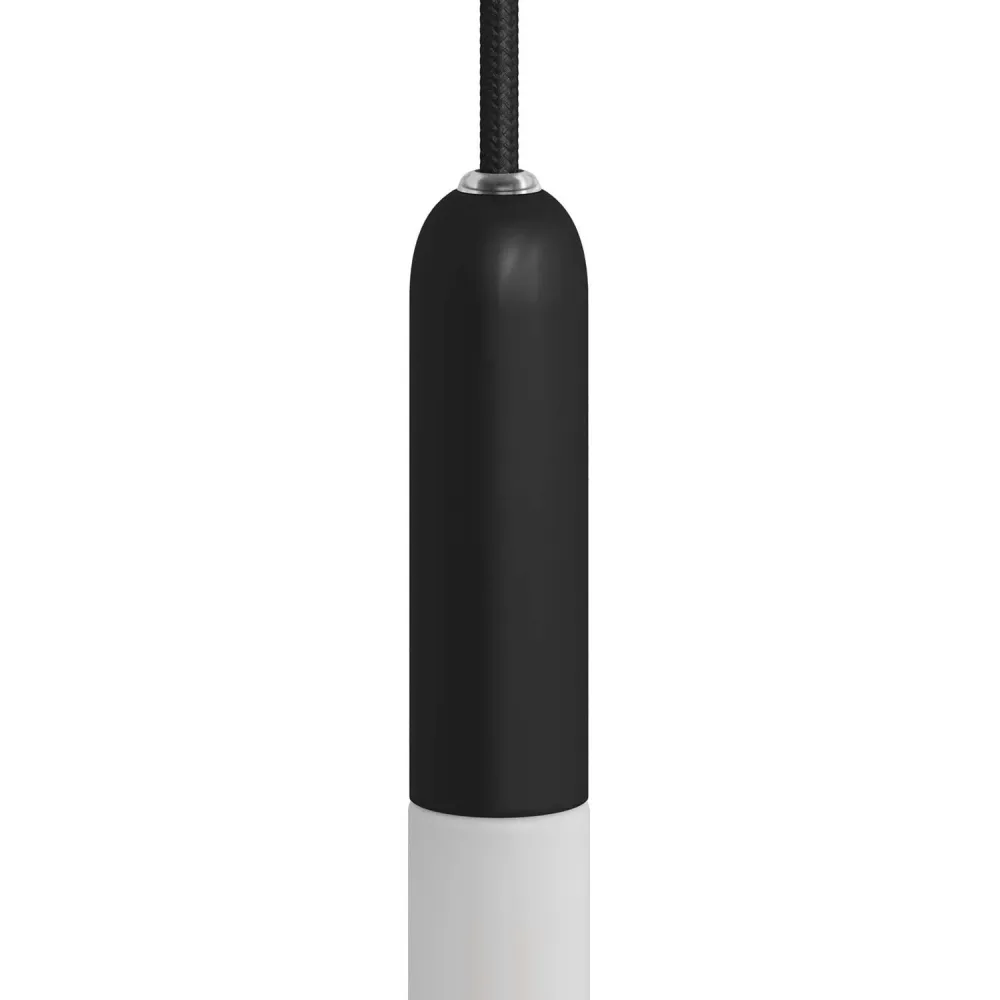 P-Light, kit casquilho E14 em metal com serre-cabo oculto - Preto