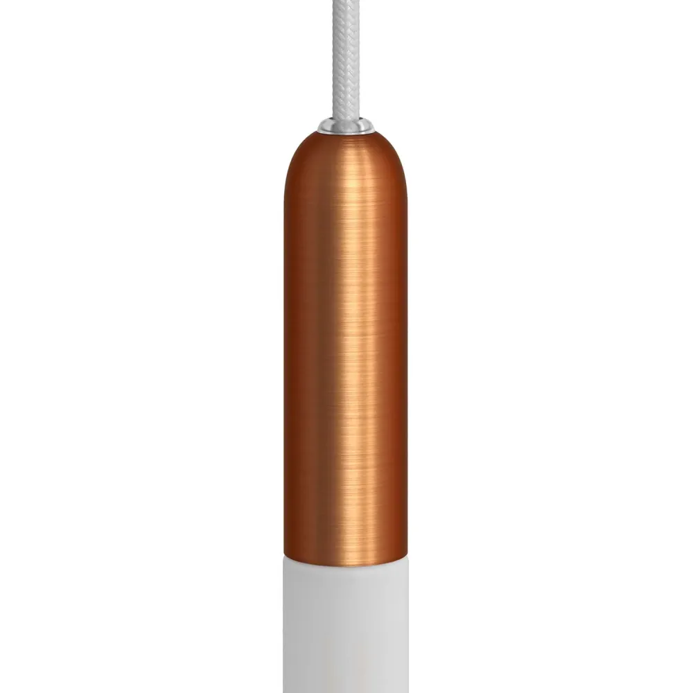P-Light, kit casquilho E14 em metal com prensa-cabo oculto - Cobre acetinado