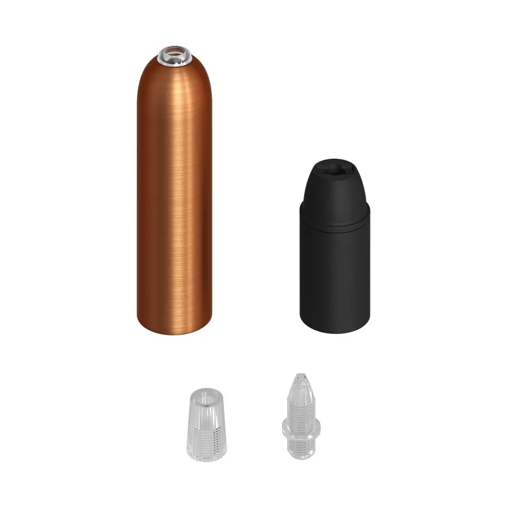 P-Light, kit casquilho E14 em metal com prensa-cabo oculto - Cobre acetinado