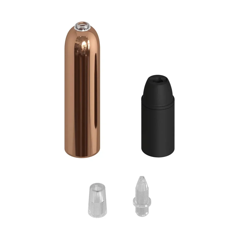P-Light, kit casquilho E14 em metal com prensa-cabos embutido - Cobre