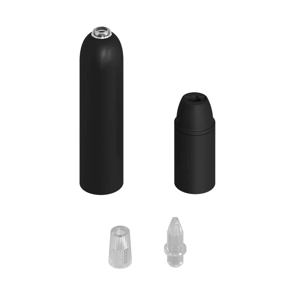 P-Light, kit de soquete metálico UL E12 com prensa-cabo oculto - Preto