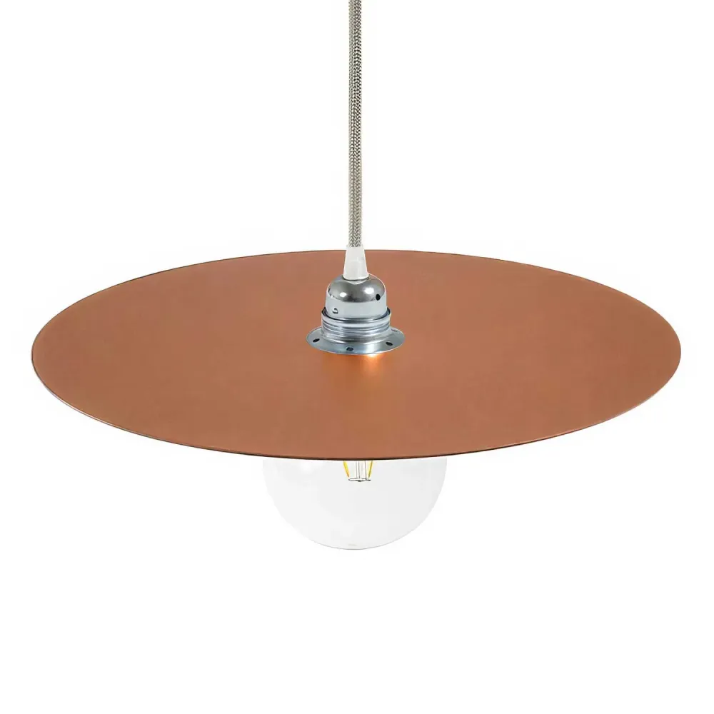 Prato Ellepì oversize em ferro pintado para candeeiros suspensos, diâmetro 40 cm - Made Italy - Cobre