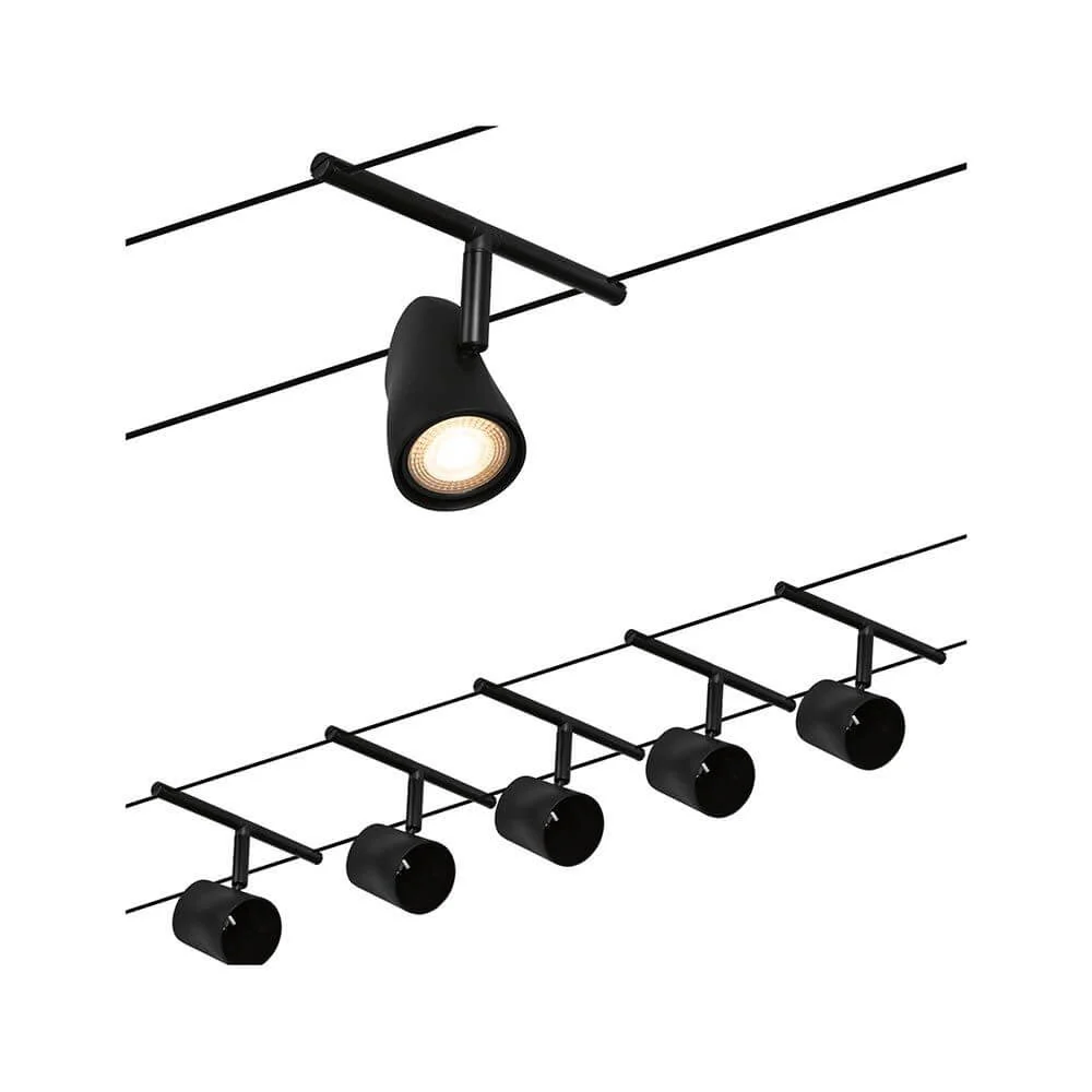 Sistema de cabos CorDuo Conjunto básico Cup preto mate, cromado