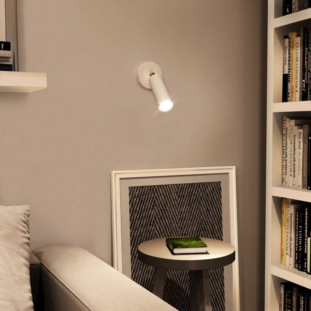 Tub-E12, tubo projetor com casquilho E12 de dupla anilha - Branco fosco