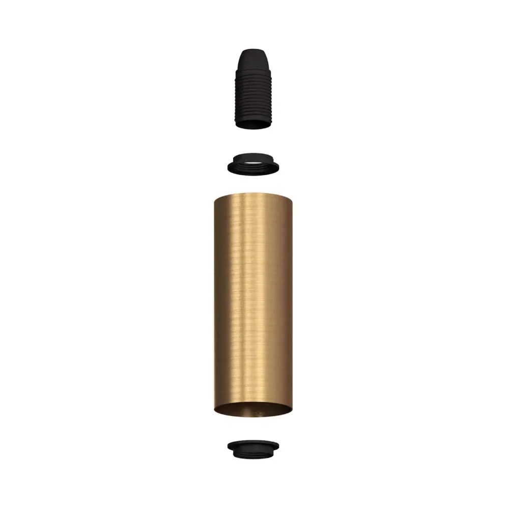 Tub-E14, tubo em metal para foco com casquilho de dupla anilha E14 - Bronze acetinado