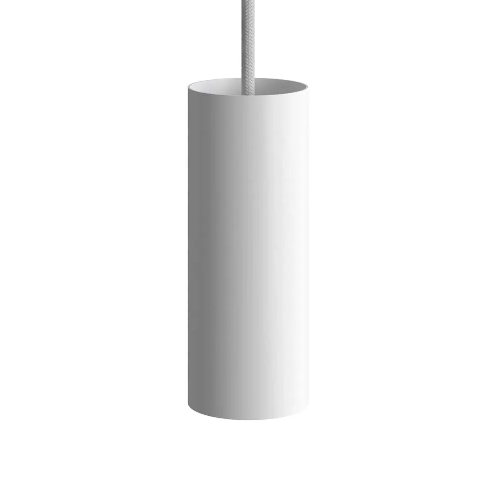Tub-E14, tubo em metal para foco com casquilho de dupla rosca E14 - Branco mate
