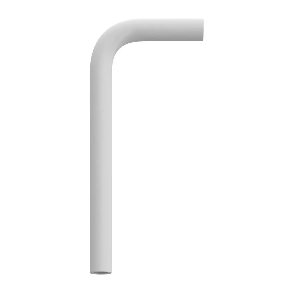 Tubo curvo de extensão 14 cm em metal - Branco