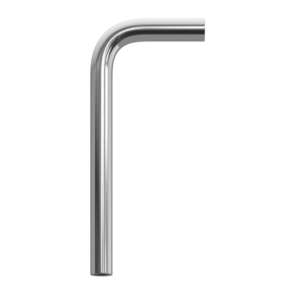 Tubo curvo de extensão 14 cm em metal - Cromado