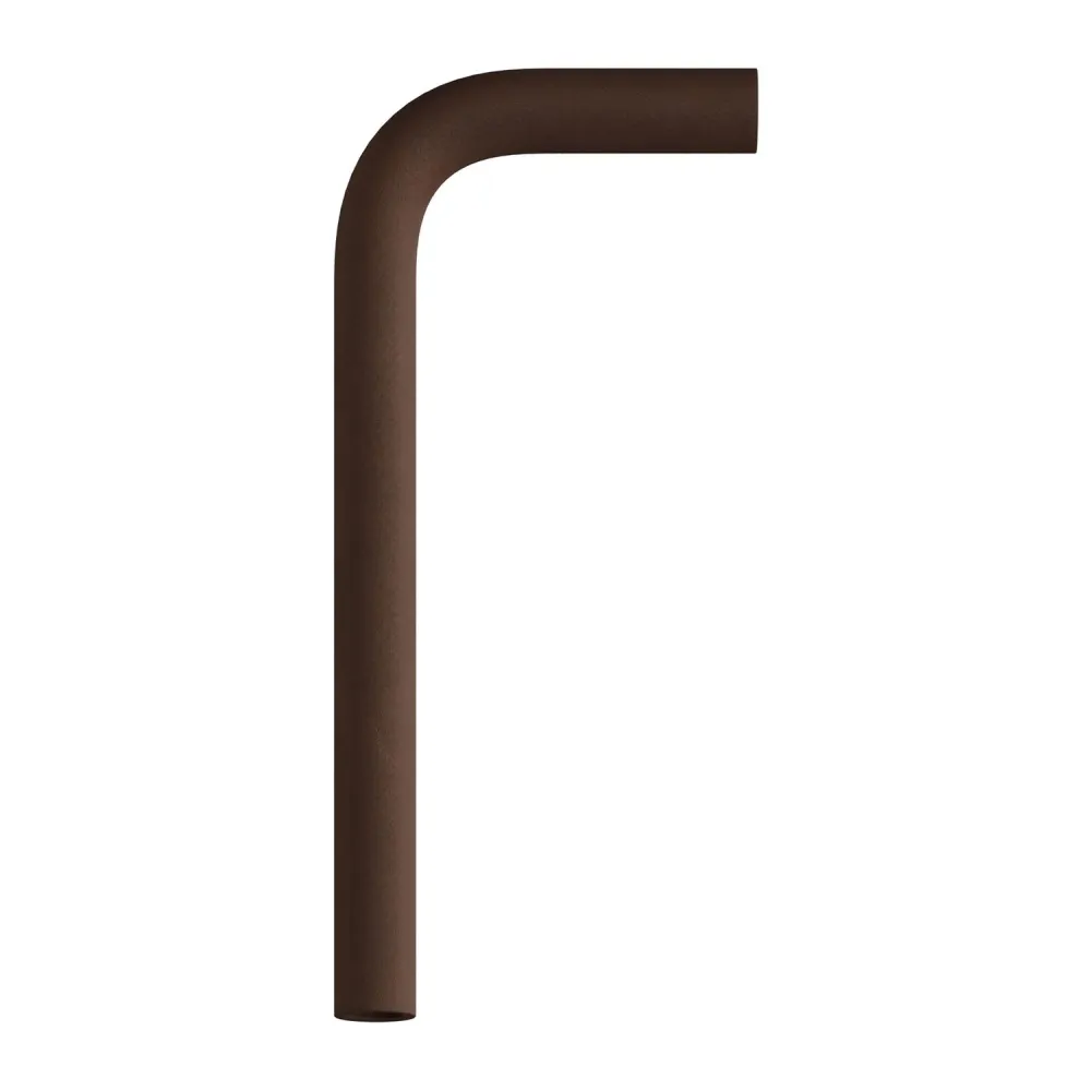 Tubo curvo de extensão 14 cm em metal - Ferrugem escura pintada