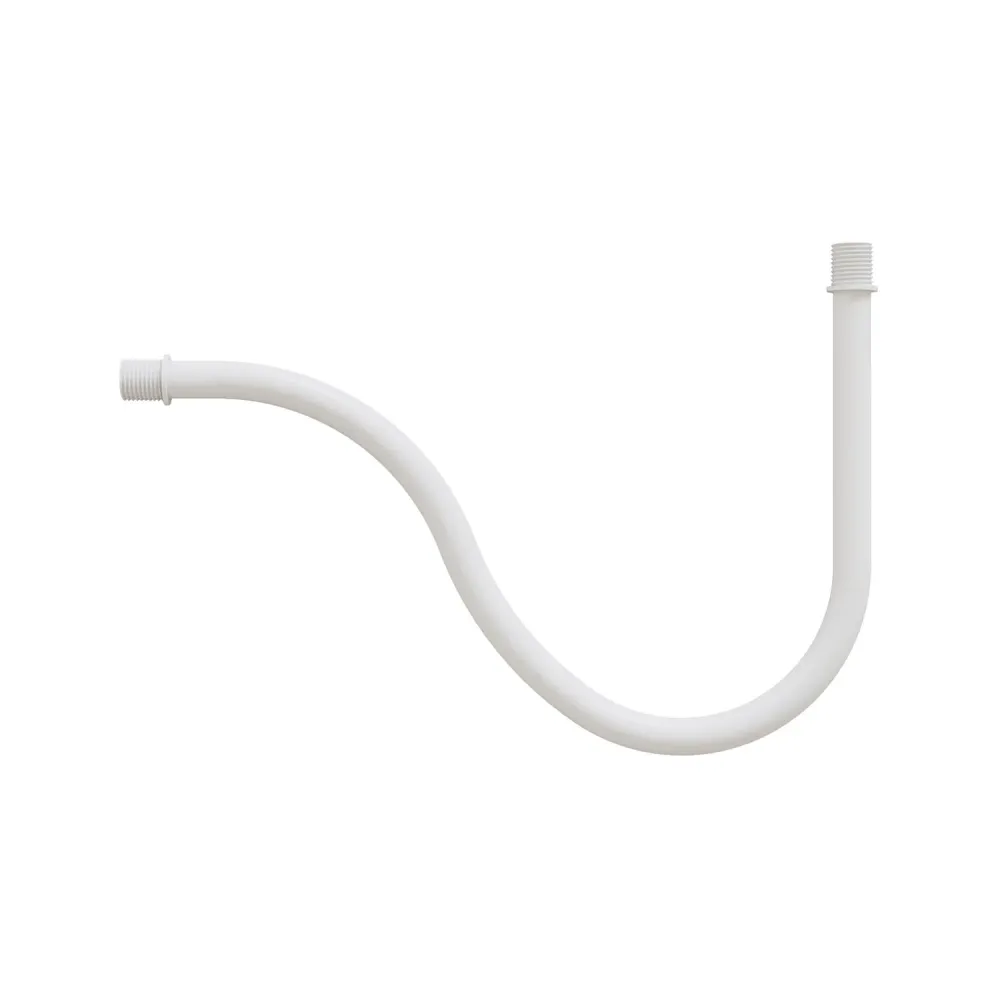 Tubo curvo de extensão em S para candeeiro, 16,5 cm em metal - Branco