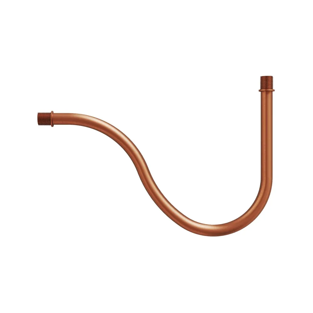 Tubo curvo de extensão em S para lâmpada, 16,5 cm em metal - Cobre acetinado