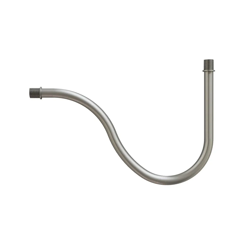Tubo curvo de extensão em S para luminária, 16,5 cm em metal - Titânio acetinado