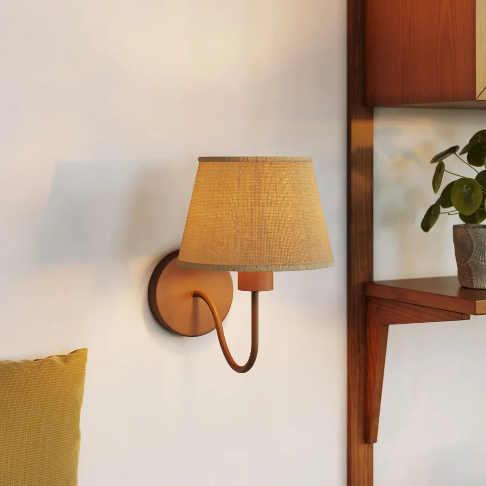 Tubo curvo de extensão em S para luminária, 16,5 cm em metal - Ferrugem escura pintada