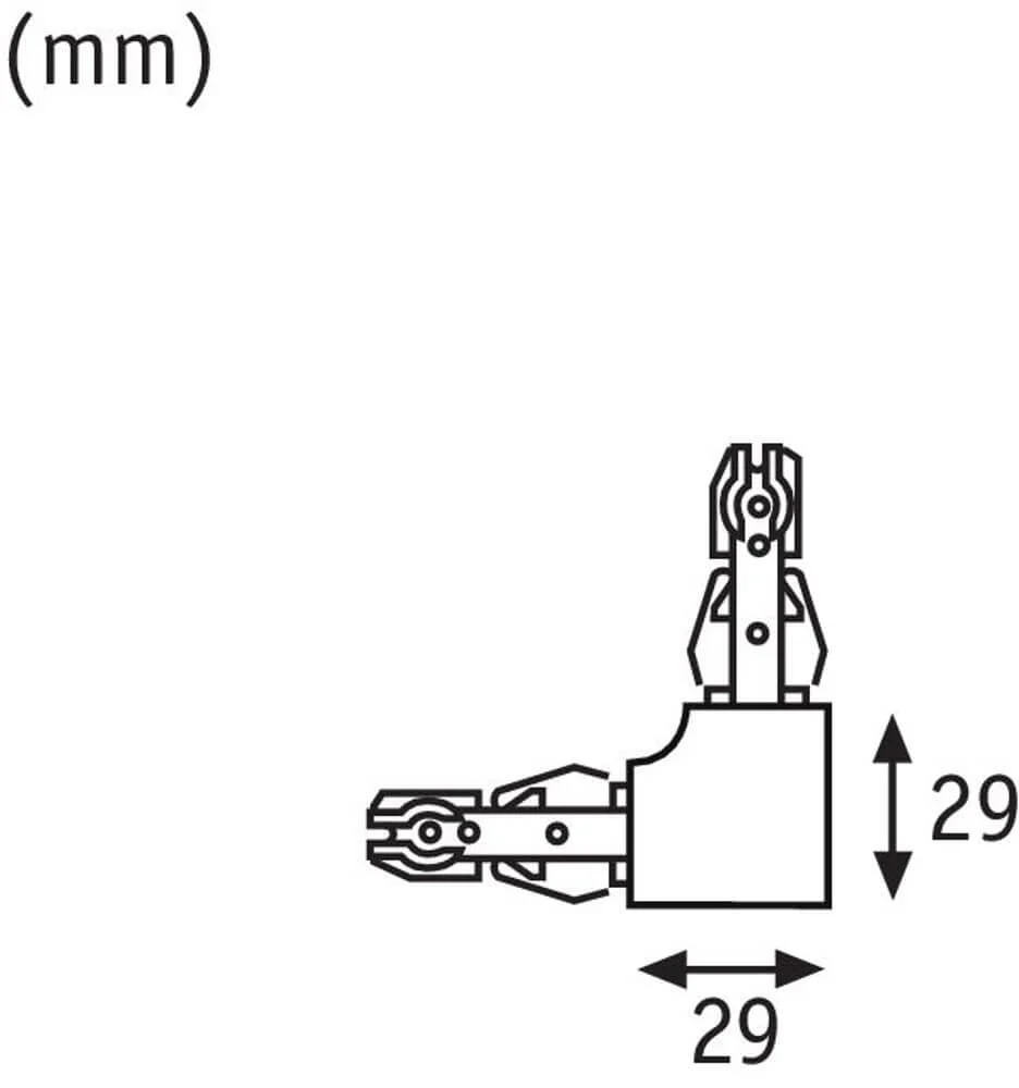 URAIL L-Connector Rigid Black Matt 230V