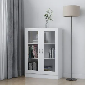 Armário vitrine 82,5x30,5x115 cm contraplacado branco