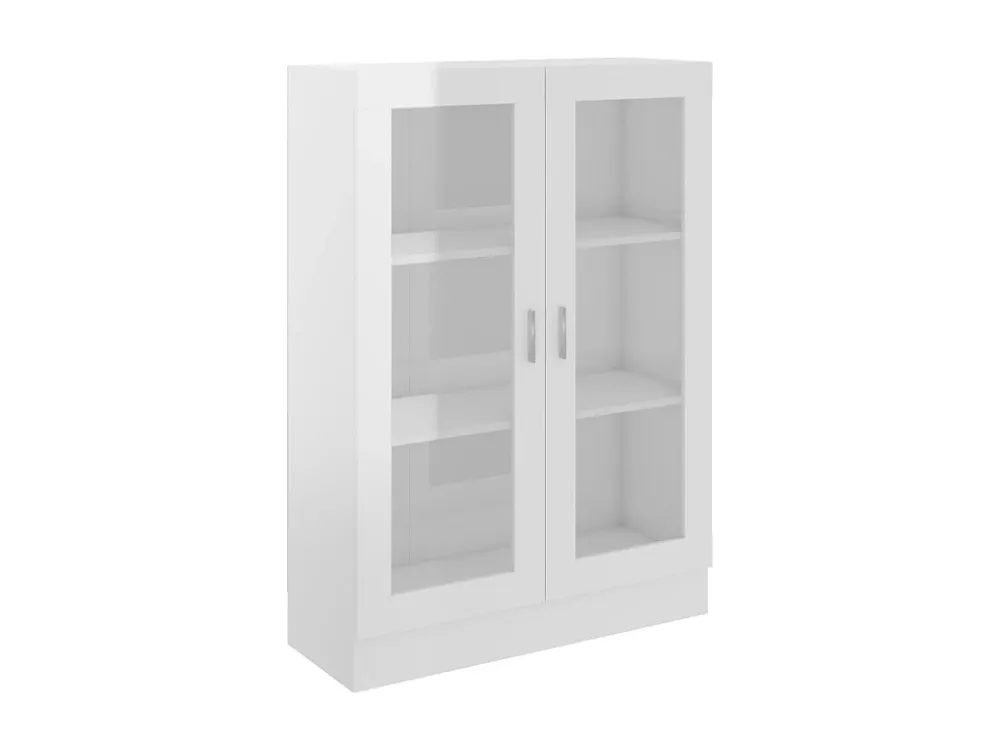 Armário vitrine 82,5x30,5x115 cm contraplacado branco resplandecente
