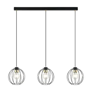 Candeeiro Suspenso Gino, Preto, 115x120x24 cm, EPIKASA