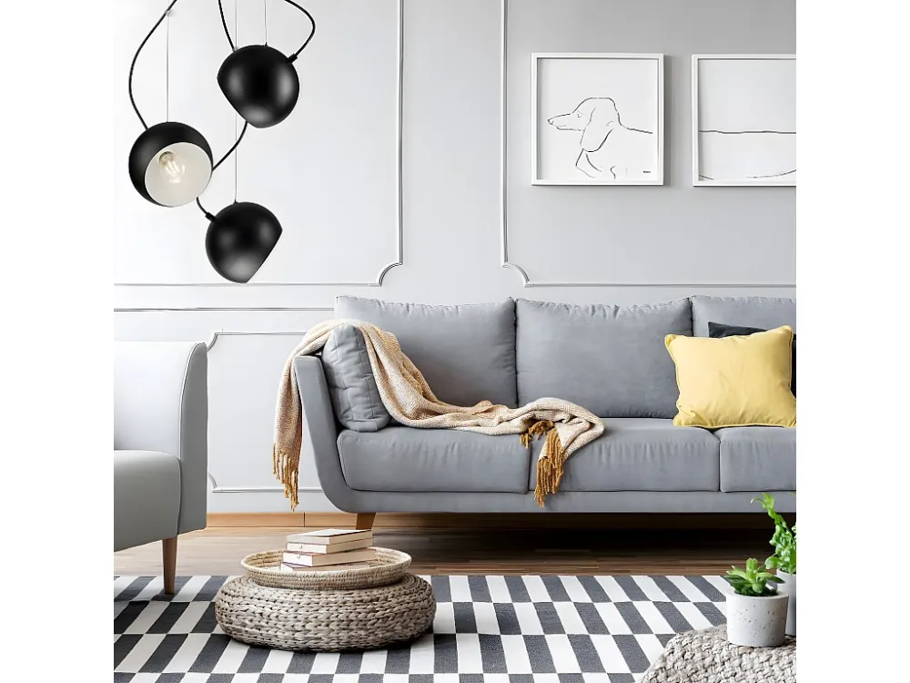 Candeeiro Suspenso Inez, Preto, 86x44x44 cm, EPIKASA