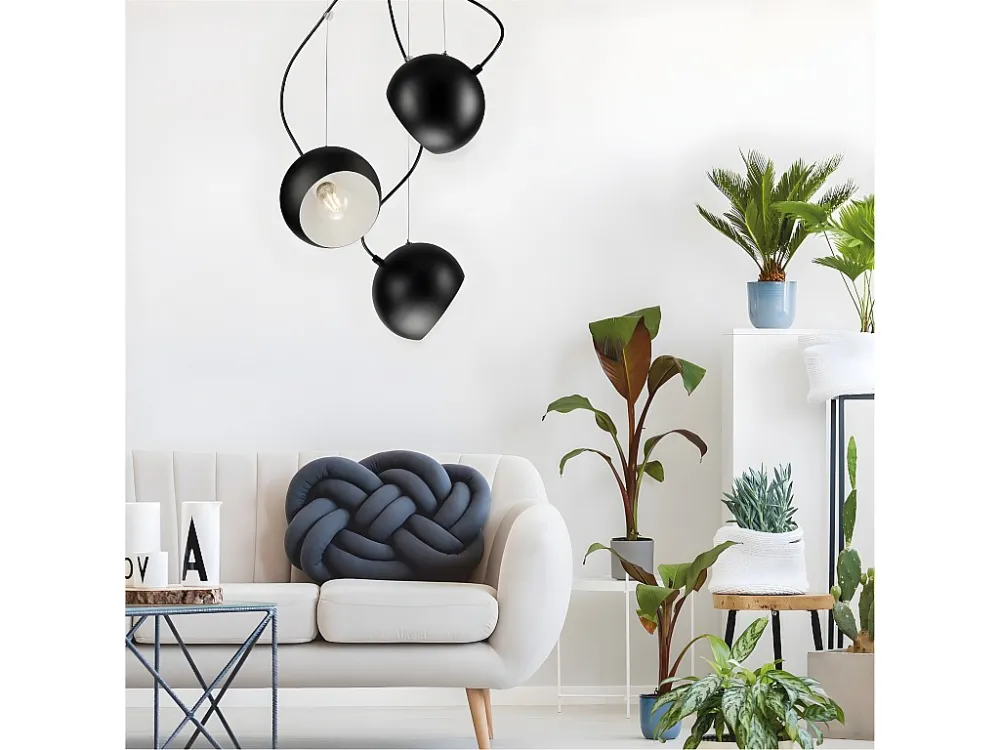 Candeeiro Suspenso Inez, Preto, 86x44x44 cm, EPIKASA